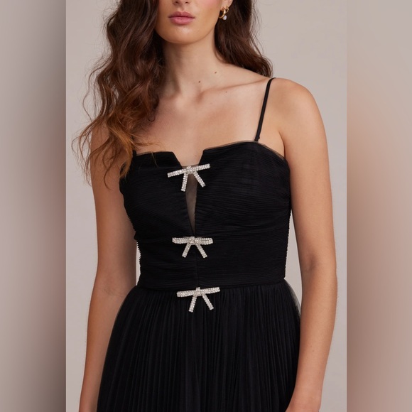 NWT Lucy Paris Black Tulle Maxi Dress Gown - Picture 2 of 12